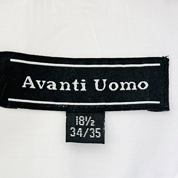 Avanti Uomo Men's Lavender Long-Sleeve Dress Shirt Size 18.5 34/35 Button Down - Picture 8 of 11